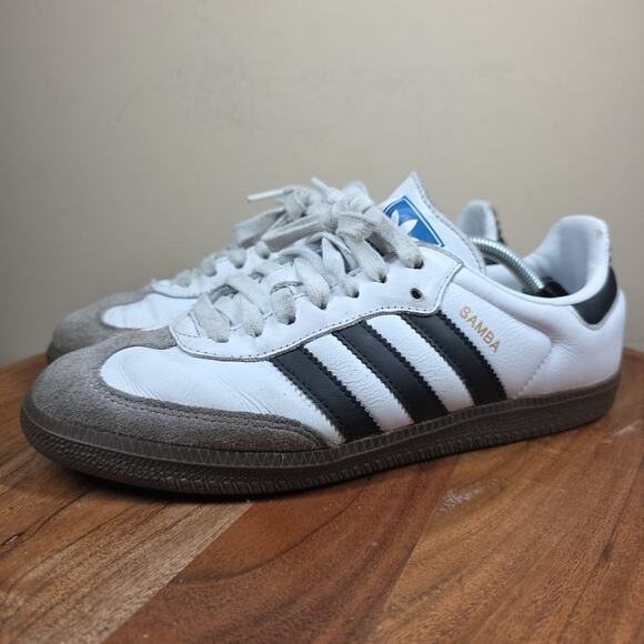 Adidas Samba Og Womens White Black Gum Size 9 Low Top Athletic Shoes Sneakers - Picture 2 of 11